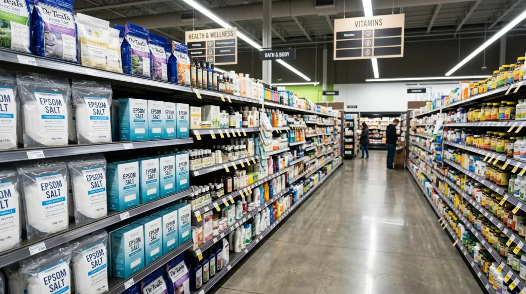 découvrez où trouver le sel d'epsom en grande surface et dans quel rayon il est généralement disponible pour vos besoins de bien-être et de jardinage.